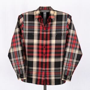 Lauren Ralph Lauren Women's 100% Wool Classic Plaid Button Up Top PETITE MEDIUM